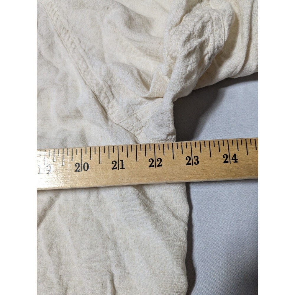 FUN 2 FUN Women Small Beige Rayon Linen Blend Button-Up Shirt - Picture 12 of 16